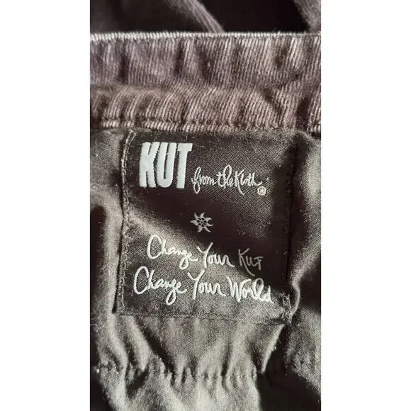 Kut from the Kloth Gray Diana Skinny Corduroy Jeans Size 16 EUC - Picture 4 of 10